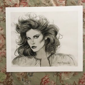 Vintage fashion illustration for a makeup ad